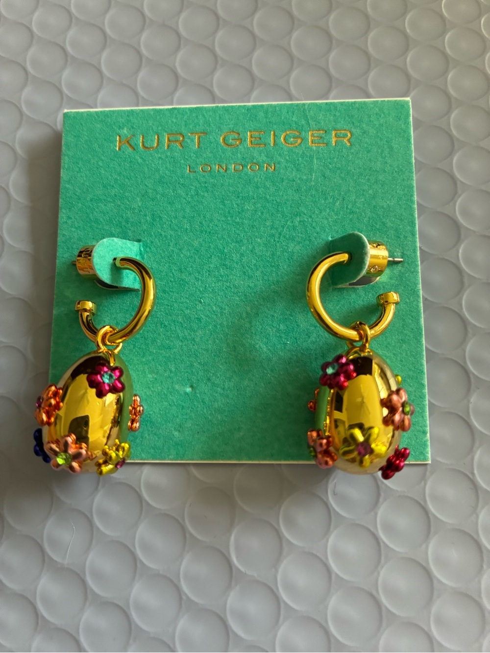 Nordstrom Geiger Gold-tone Floral Drop Earrings with Multicolor Flower Accents